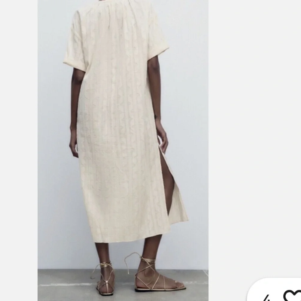 Zara Cream Buttoned Midi Sundress
